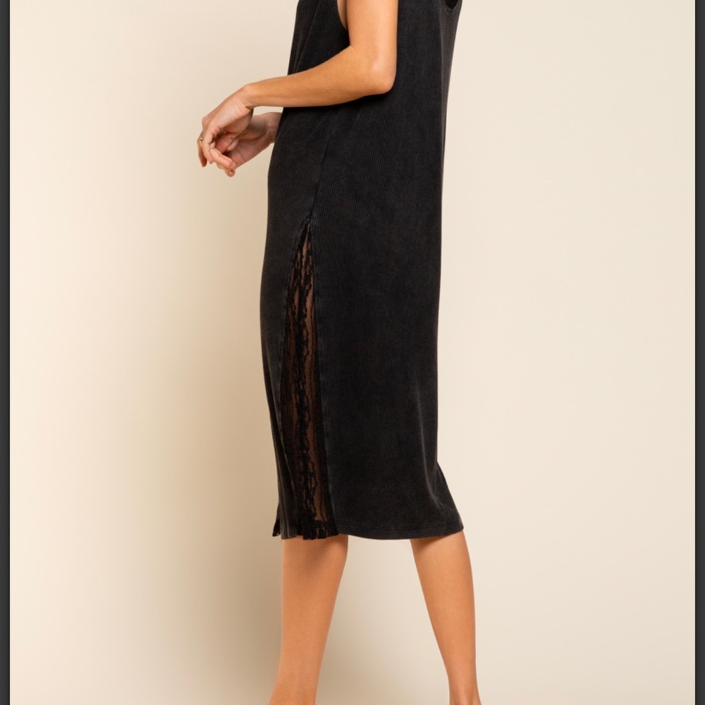 π¦π¦162 π LAST TWO! POL Black Lace Ribbed Dress - Picture 2 of 4